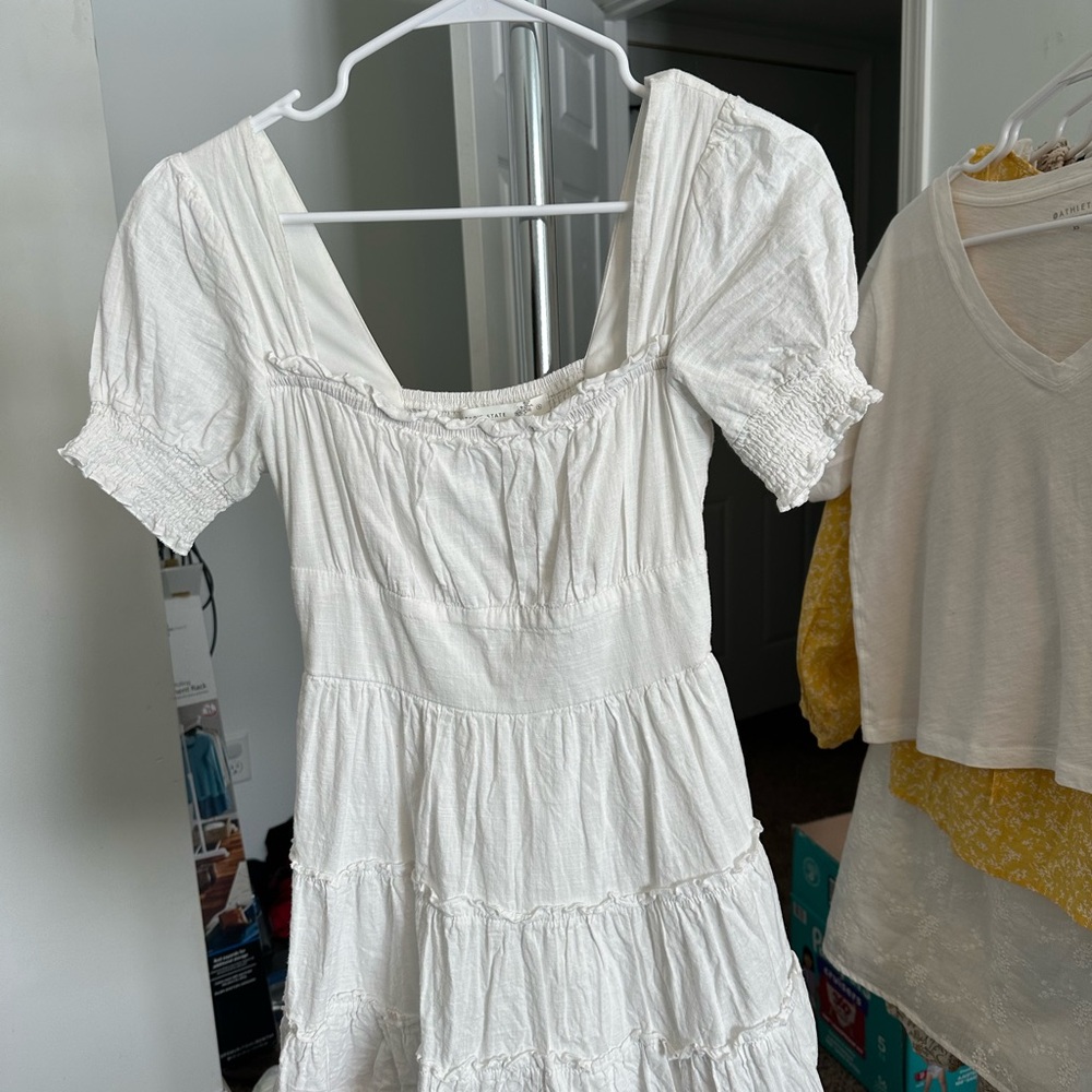 Altar'd State Cream Gathered Dress